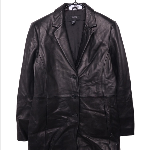 Alfani Men's Black Leather Coat Size Medium